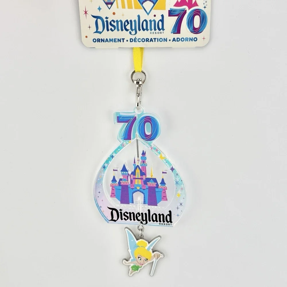 Disneyland‎ 70th Anniversary Tinkerbell Sleeping Beauty Castle Mobile Ornament E
